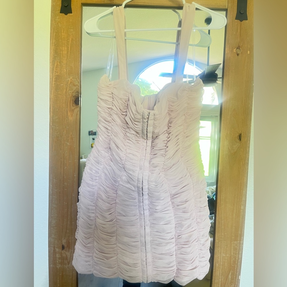 Elegant Ruched Dress in Light Pink